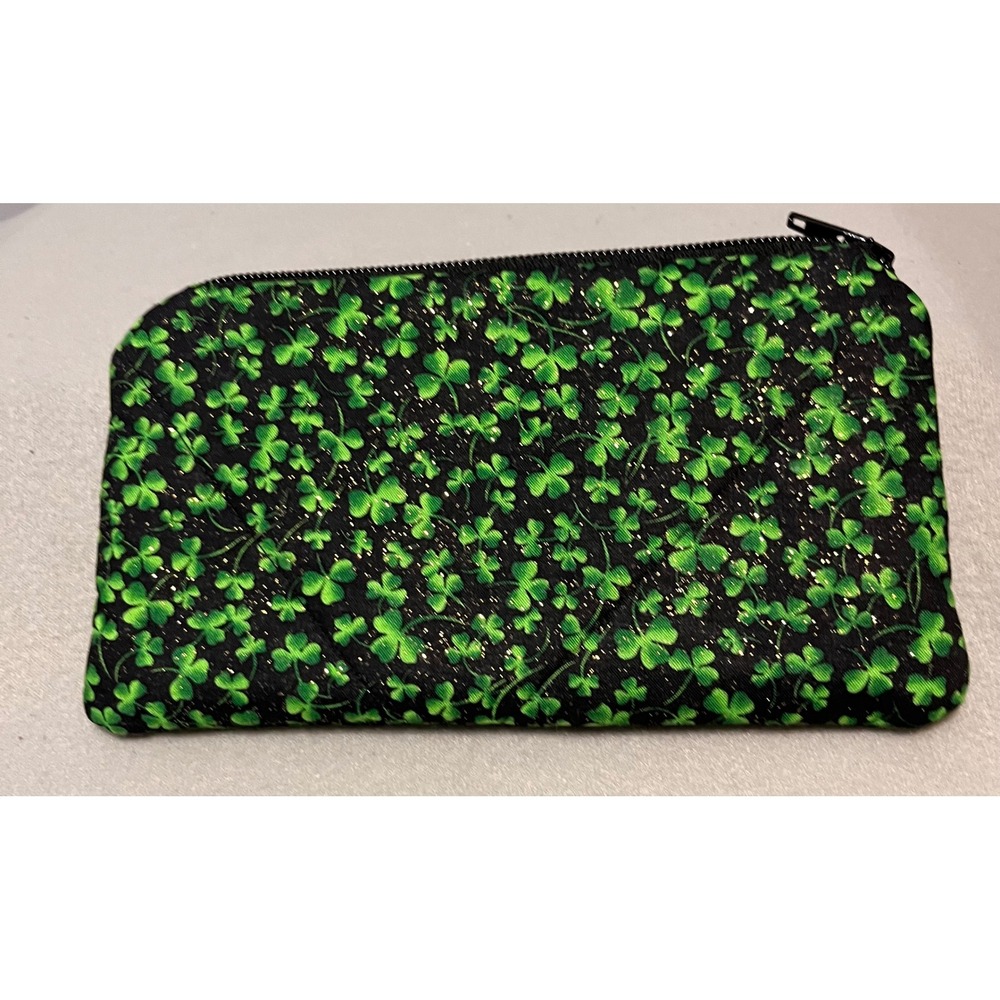 Lightweight Travel Totes Daren Otis Green Shamrock Clover Zipper Pouch Glitter